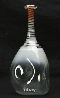 Kosta Boda Sweden Spirit Vase Signed by Bertil Vallien Cheeto Orange Milk Blue