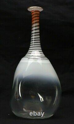 Kosta Boda Sweden Spirit Vase Signed by Bertil Vallien Cheeto Orange Milk Blue