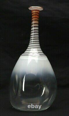 Kosta Boda Sweden Spirit Vase Signed by Bertil Vallien Cheeto Orange Milk Blue