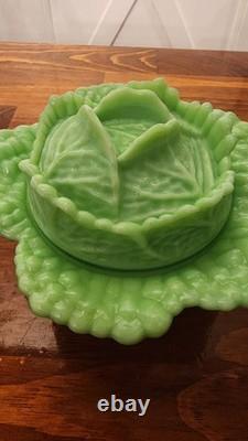 L. E. Smith /Martha by Mail jadeite cabbage covered dish