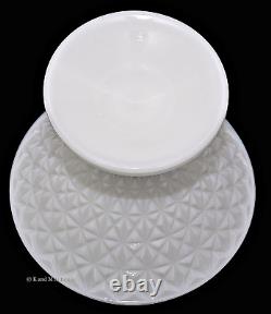 L. E. Smith White Milk Glass Lillian VII Powder Jar / Original L. E. Smith Sticker