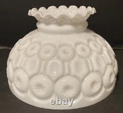 LE Smith Style Moon and Stars Pattern MILK GLASS Lamp Fixture Shade