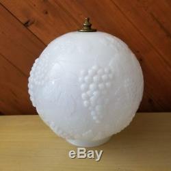 Lamp Shade Gone with the Wind White Milk Glass Grapes Ball 8 Globe with Finial