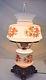 Large 26 Vintage Floral White Milk Glass Gwtw Hurricane Table Lamp Mid Century