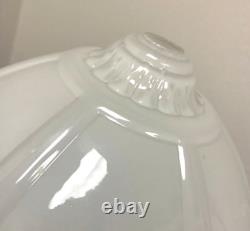 Large Antique Art Deco White Milk Glass Cathedral/Gothic/School/Bank Light Shade