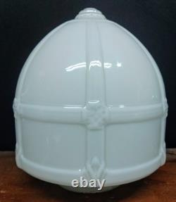 Large Antique Art Deco White Milk Glass Cathedral/Gothic/School Light Shade 11.5