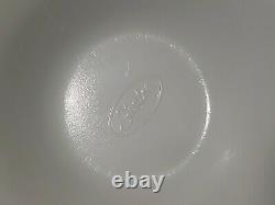 Large Fenton White Milk Glass Bowl Ruffle Crimped Edge Silver Crest