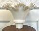 Large Fenton White Milk Glass Silver Crest Torchiere Ruffled Edge Lamp Shade