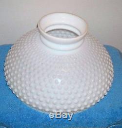 Large Hobnail Milk Glass Fitter Lamp Shade 13 10/16 Student Lamp Shade