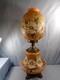 Large Milk Glass Hand Painted Electric Table Lamp White Daisies L. G. Wright