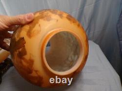 Large Milk Glass Hand Painted Electric Table Lamp White Daisies L. G. Wright