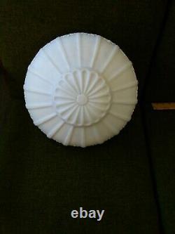 Large Victorian White Milk Glass Chandelier Light Fixture Globe