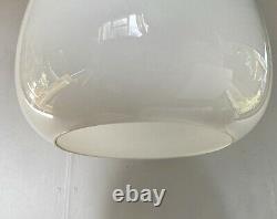 Large Vintage Milk Glass Opaline Pendant Lamp Lights Industrial with Galleries