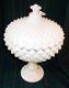 Large Vintage Westmoreland English Hobnail Milk Glass Covered Compote 14tall