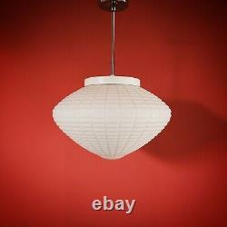 Large Vintage White Milk Glass Opaline Pendant Ceiling Light