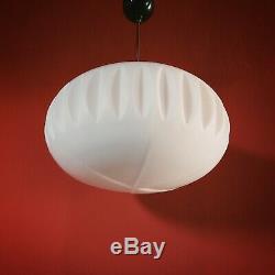 Large Vintage White Milk Glass Opaline Pendant Ceiling Light Living Room Bedroom