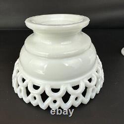 Large Westmoreland Milk Glass Lion on Nest Dish Lacy Base Farmhouse Vintage USA