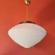 Large White Opaline Milk Glass Pendant Light 1960s Mid Century Kamenicky Senov