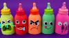 Learn 5 Colors Kinetic Sand In Baby Milk Bottle Barbie Princess Fruit Party Juice Surprise Eggs