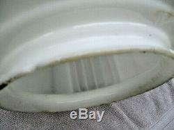 Lg. Vintage Art Deco Hall / High Ceiling Light Shade Milk Glass & Bubble Glass