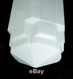 Light Shade Milk Glass 6 X 16 1/2 Art Deco Skyscraper Ceiling Fan Pendant
