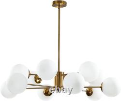 Lighting 12 Light Sputnik Chandelier White Milk Glass Chandelier Mid Century Mod