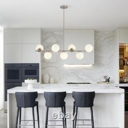 Lighting Brushed Nickel Linear Chandelier White Milk Glass Chandelier Kitchen