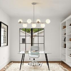 Lighting Brushed Nickel Linear Chandelier White Milk Glass Chandelier Kitchen