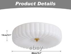Lighting White Ribbed Glass Flush Mount Ceiling Light Large Milk Glass Ceilin