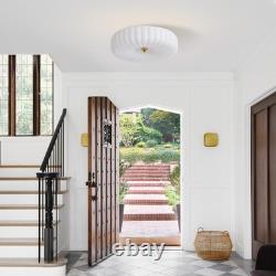 Lighting White Ribbed Glass Flush Mount Ceiling Light Large Milk Glass Ceilin