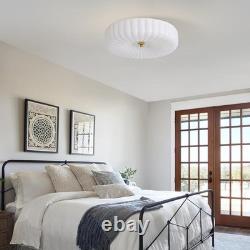 Lighting White Ribbed Glass Flush Mount Ceiling Light Large Milk Glass Ceilin