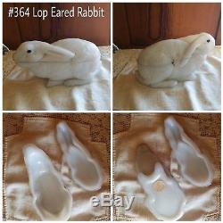 Lop Eared Rabbit Antique/Vintage Milk Glass Covered Dish
