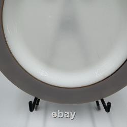 Lot 19 Pyrex White Milk Glass Dove Gray Rim Gold Trim Dinner Salad Side Plates