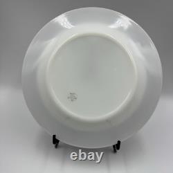 Lot 19 Pyrex White Milk Glass Dove Gray Rim Gold Trim Dinner Salad Side Plates