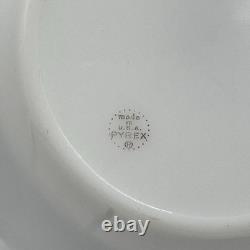 Lot 19 Pyrex White Milk Glass Dove Gray Rim Gold Trim Dinner Salad Side Plates