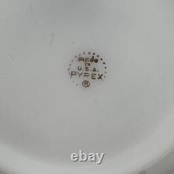 Lot 19 Pyrex White Milk Glass Dove Gray Rim Gold Trim Dinner Salad Side Plates