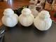 Lot Of 3 1940's Antique Hobnail Milk Glass Lamp Shades