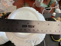 Lot Of 3 1940's Antique Hobnail Milk Glass Lamp Shades