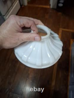 Lot Of 3 Antique Milk Glass White Vintage electric oil Lamp Light Shades