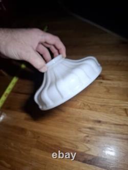 Lot Of 3 Antique Milk Glass White Vintage electric oil Lamp Light Shades