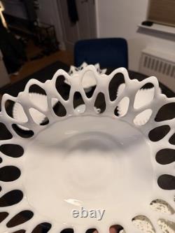 Lot Of Vintage Authentic Fenton Handmade Milk Glass Bowls