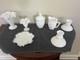 Lot Of 11 Vintage Weslmoreland/fenton Milk Glass
