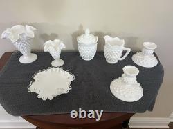 Lot of 11 Vintage Weslmoreland/Fenton MILK GLASS