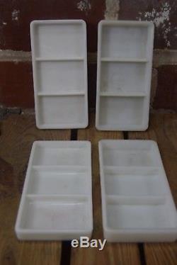 Lot of 28 Art Deco Milk Glass Medical Cabinet Drawer Inserts American Cabinet Co