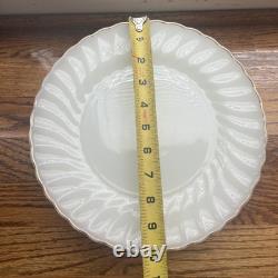 Lot of 56 Fire King White Milk Glass Swirl Gold Rim Plate Bowl Cup Saucer