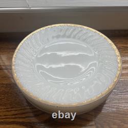 Lot of 56 Fire King White Milk Glass Swirl Gold Rim Plate Bowl Cup Saucer