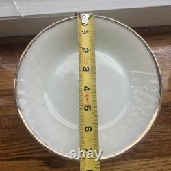 Lot of 56 Fire King White Milk Glass Swirl Gold Rim Plate Bowl Cup Saucer