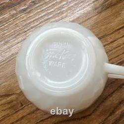Lot of 56 Fire King White Milk Glass Swirl Gold Rim Plate Bowl Cup Saucer