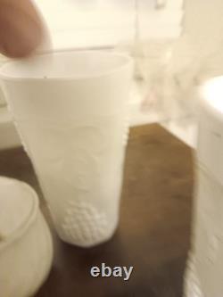 Lot of 6 Vintage Milk Glass Vase/ Tea Cup/ Bowls