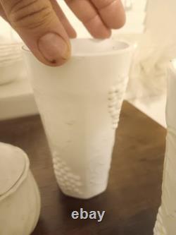 Lot of 6 Vintage Milk Glass Vase/ Tea Cup/ Bowls